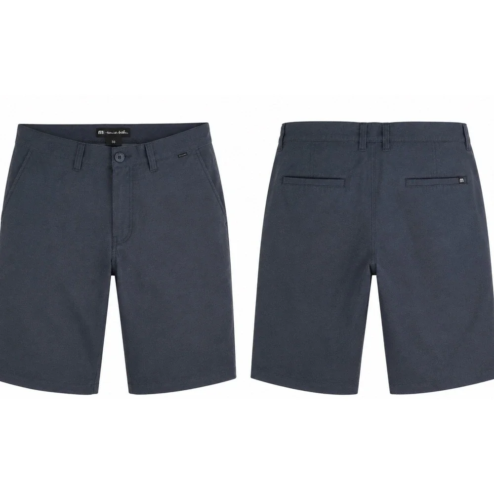 Travis Mathew Size 33 Shorts Mens Dark Blue Stretch Performance Chino Golf Short
